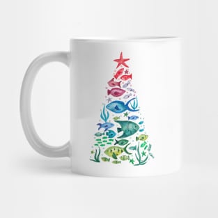 Ocean Life Christmas Tree Mug